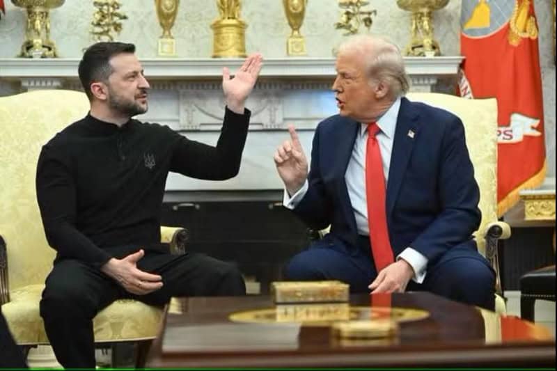 Donald Trump e Volodymyr Zelensky, nello Studio Ovale della Casa Bianca, Washington, 28 febbraio 2025. SAUL LOEBAFP